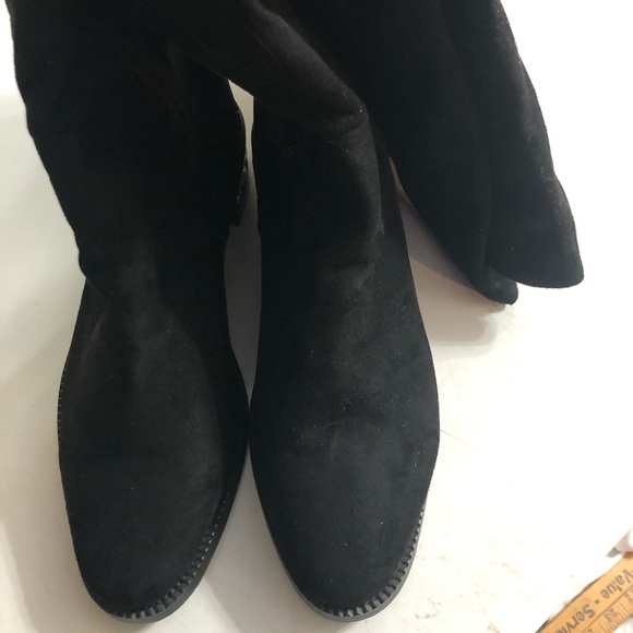 Women’s Hotkiss over the knee boots size 8.5, black faux suede/nylon 21” tall - Picture 3 of 10